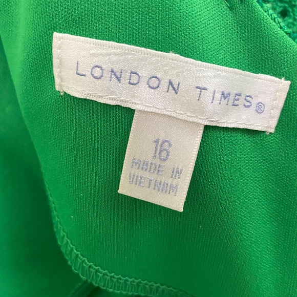 London Times Green Lace Dress NWT size 16 - Picture 7 of 8